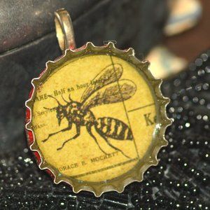 Wasp Coke Bottle Cap Charm